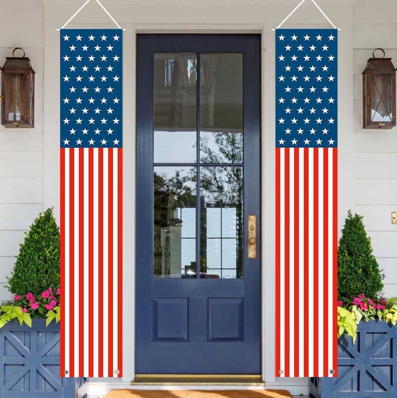 Labrostar Patriotic Decorations - 4th of July Decorations Outdoor Hanging American Flag Banners Porch Sign for Veterans Memorial Labor Presidents Flag Election Day - Image 2